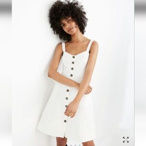 Madewell Linen/Cotton Blend Button Front Tank Dress